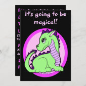 かわいいカワイトドラゴン誕生パーティー 招待状 (正面/裏面)