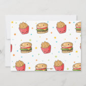 かわいいカワイトファストフードバーガーパーティーボーイ誕生日 サンキューカード (裏面)