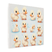 かわいいカワイーダックの多くのベクトル メタルプリント (アングル)