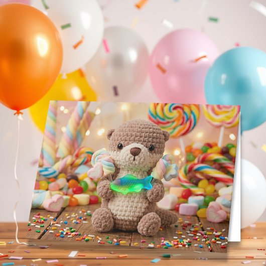 かわいいカワウソからの誕生日おめでとう カード