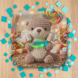 かわいいカワウソとグミフィッシュの少年誕生日 ペーパープレート