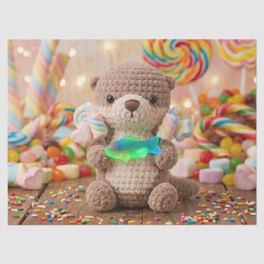 かわいいカワウソとグミフィッシュの誕生日 薄葉紙 (正面)