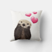 かわいいカワウソとラヴハート クッション (裏面)