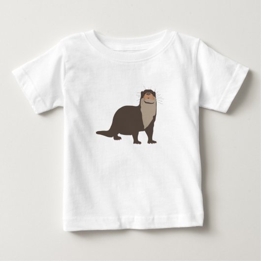 かわいいカワウソのイラスト ベビーTシャツ (正面)