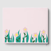 かわいいカワウソのイラスト 花と名前 ベビーシャワー ゲストブック (裏面)