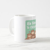 かわいいカワウソのカワウソへの優しさ Pun コーヒーマグカップ (正面左)