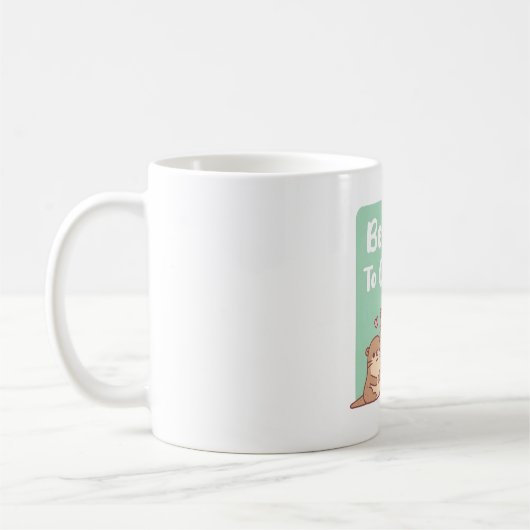 かわいいカワウソのカワウソへの優しさ Pun コーヒーマグカップ (左)