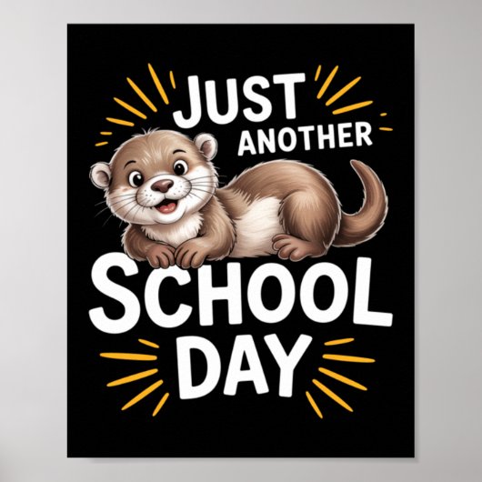 かわいいカワウソのカートゥーン デザイン 学校の日 ポスター (正面)