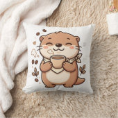 かわいいカワウソのクッション クッション (ブランケット)