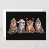 かわいいカワウソのクリスマス面白いXmasライト動物 シーズンカード (正面/裏面)