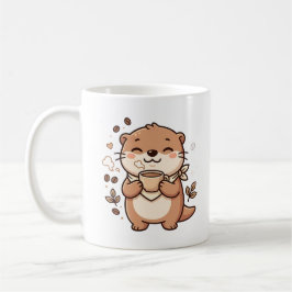 かわいいカワウソのコーヒーマグのイラスト コーヒーマグカップ