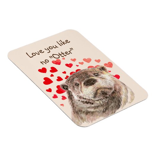 かわいいカワウソのハートが好き好きなカワウソ  マグネット (右側)