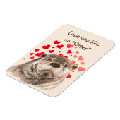 かわいいカワウソのハートが好き好きなカワウソ  マグネット (左側)