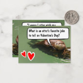 かわいいカワウソのバレンタインデーのジョーク 学校で使う面白いカード ノートカード (正面/裏面インサイチュ)