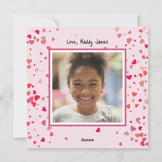 かわいいカワウソのバレンタインデー教室写真カード シーズンカード (裏面)