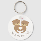 かわいいカワウソのペア、私のカワウソ キーホルダー (正面)