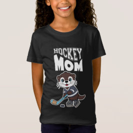かわいいカワウソのホッケーママ - 楽しいスポーツの動物グラフィック Tシャツ