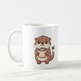 かわいいカワウソのラテマグカップ かわいいキャラクター コーヒーマグカップ