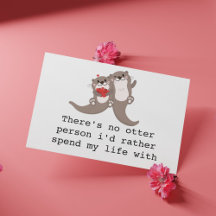 かわいいカワウソのラブカード 夫/妻/パートナーへ