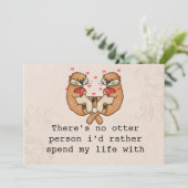 かわいいカワウソのラブカード 夫/妻/大切な人へ シーズンカード (スタンド正面)