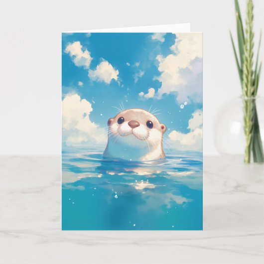 かわいいカワウソの水の世界 カード (正面)