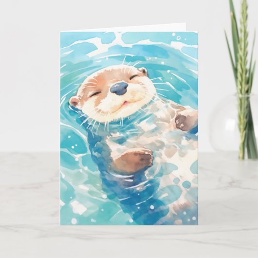 かわいいカワウソの水の世界 カード (正面)
