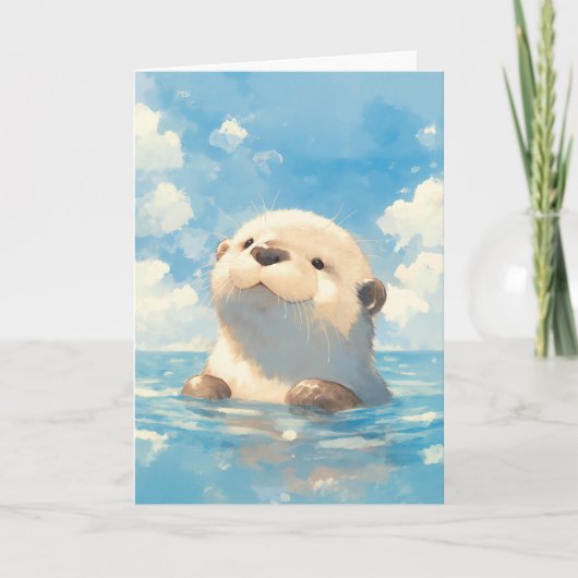 かわいいカワウソの水の世界 カード (正面)