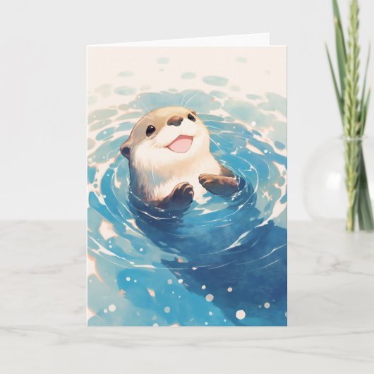 かわいいカワウソの水中冒険 カード (正面)
