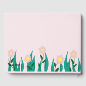 かわいいカワウソの漫画 花と名前 ベビーシャワー ゲストブック (裏面)