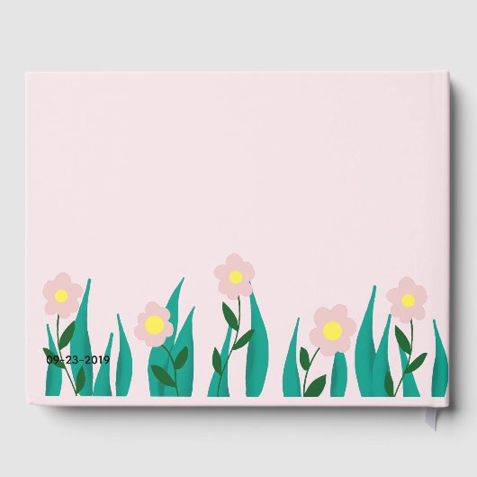 かわいいカワウソの花と名前ベビーシャワー ゲストブック (裏面)