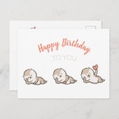 かわいいカワウソの誕生日ポストカード ポストカード (正面/裏面)