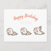 かわいいカワウソの誕生日ポストカード ポストカード (正面)