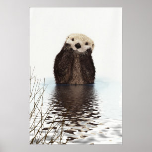 かわいいカワウソの野性生物のイメージ ポスター