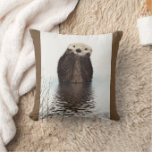 かわいいカワウソの野生動物の画像 クッション (ブランケット)