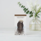 かわいいカワウソの野生動物の画像 名刺 (スタンド正面)