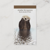 かわいいカワウソの野生動物の画像 名刺 (正面)