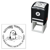 かわいいカワウソの頭の名前の差出人住所 セルフインキングスタンプ (インサイチュ)