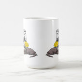 かわいいカワウソの3人組 コーヒーマグカップ (中央)