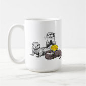 かわいいカワウソの3人組 コーヒーマグカップ (左)