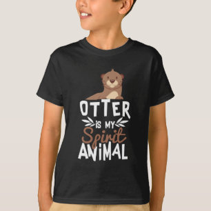 かわいいカワウソは私の精神のアニマルプリントです Tシャツ
