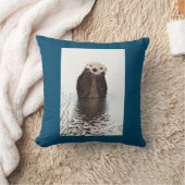 かわいいカワウソ立ち上げ写真 クッション (ブランケット)