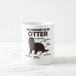 かわいいカワウソ説明カワウソの解剖学 コーヒーマグカップ