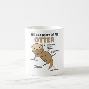 かわいいカワウソ説明カワウソの解剖学 コーヒーマグカップ