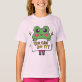 かわいいカワウソ あなたならできる – やる気を起こさせるデザイン Tシャツ (正面)