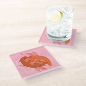 かわいいカワウソ ガラスコースター (アングル)