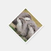 かわいいカワウソ スタンダードカクテルナプキン (角)