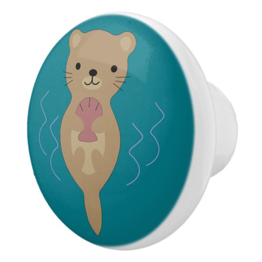 かわいいカワウソ セラミックノブ (右)