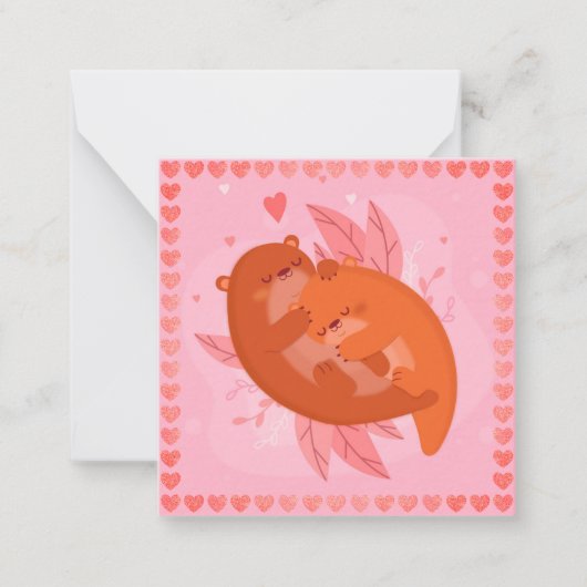 かわいいカワウソ ノートカード (正面)