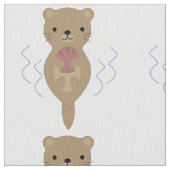 かわいいカワウソ ファブリック (クローズアップ)