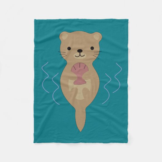 かわいいカワウソ フリースブランケット (正面)